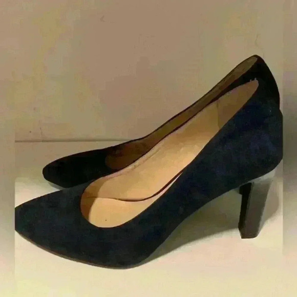 Franco Sarto Women's Sz 8.5 M Navy Blue Suede Pumps/Heels - Picture 6 of 11